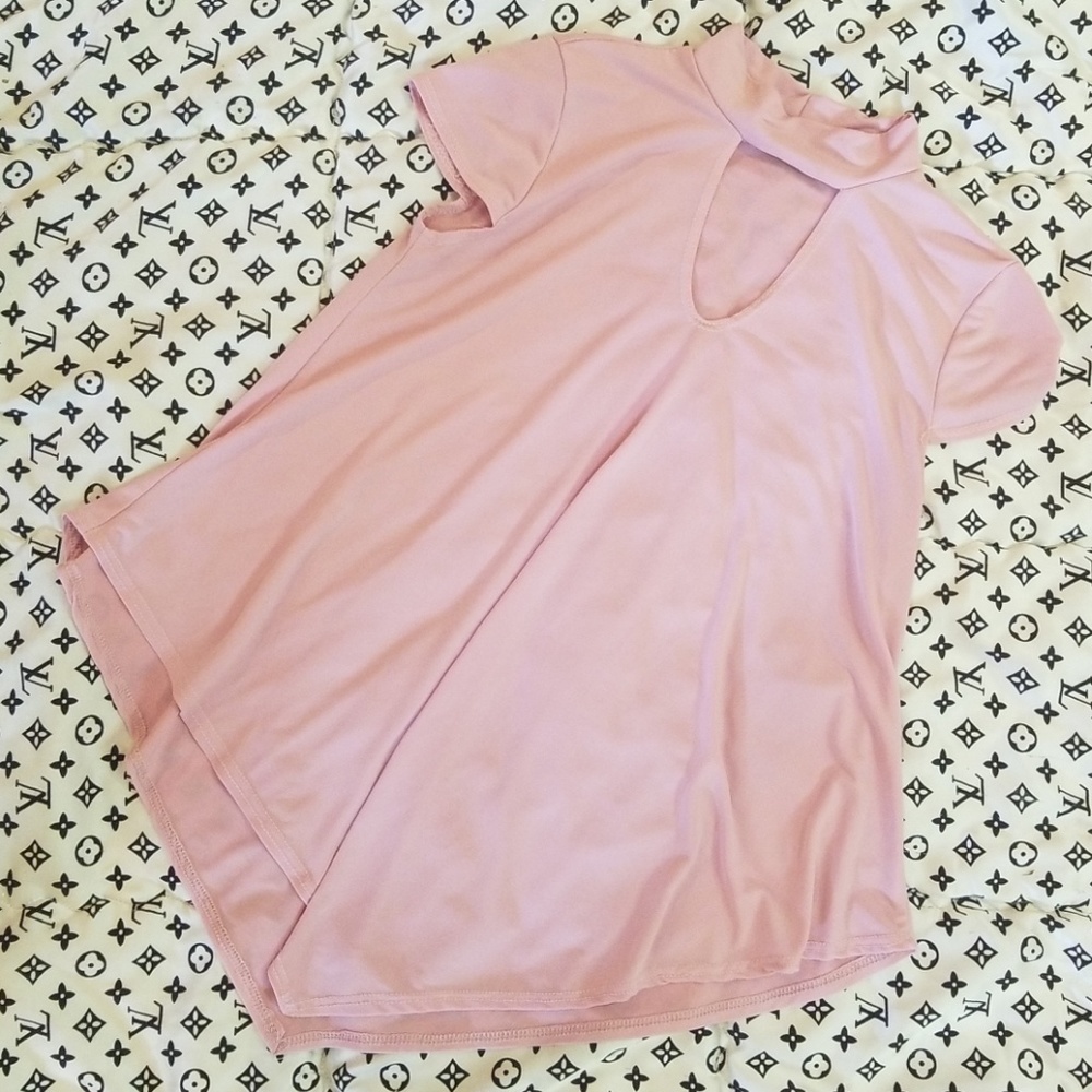Silky choker neck top